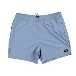 Hollister Mens Elastic Waist Drawstring Athletic Shorts Blue Size XL